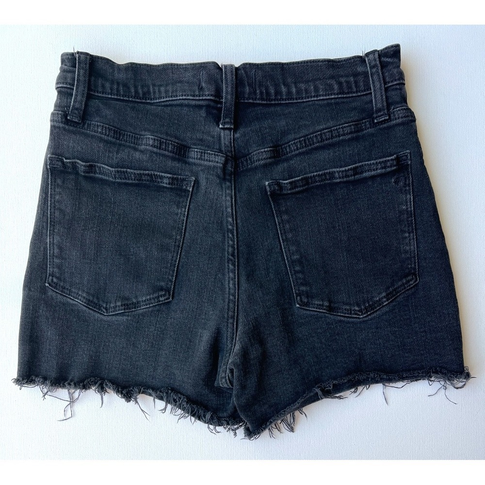 Madewell Shorts Womens 26 Faded Black Denim High Rise Cut Off Stretch Cotton - Picture 6 of 11